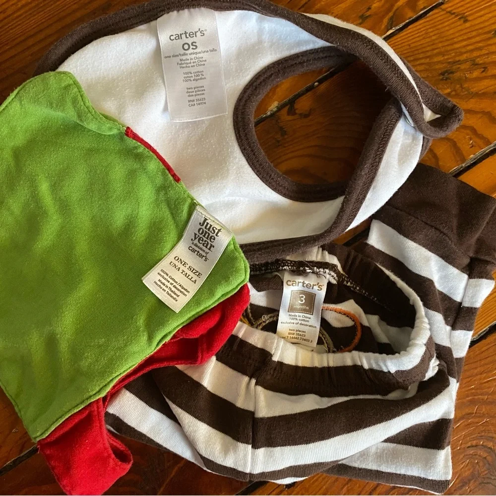 My First Thanksgiving & Christmas Bibs & Bottoms Size 3 Months/ OS